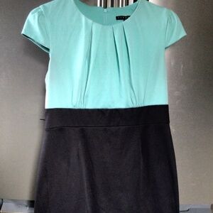 Mint color block dress